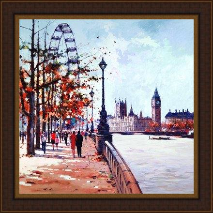 Framed Unknown Artist thames view painting
