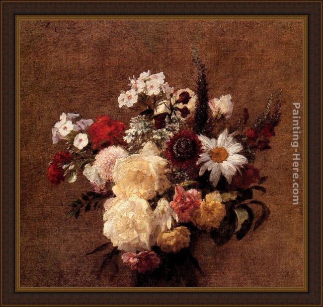 Framed Victoria Dubourg Fantin-Latour bouquet de fleurs painting