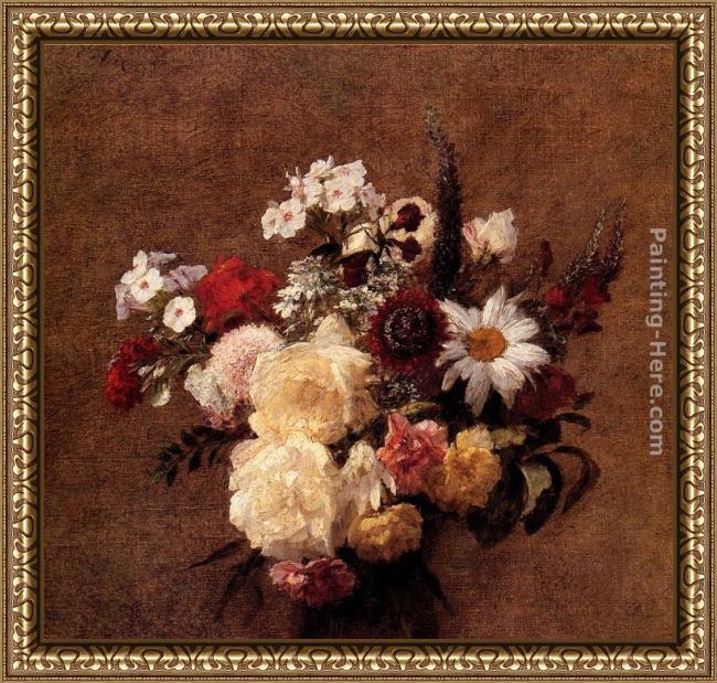 Framed Victoria Dubourg Fantin-Latour bouquet de fleurs painting