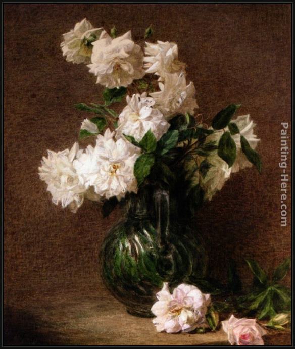 Framed Victoria Dubourg Fantin-Latour vase de fleurs painting