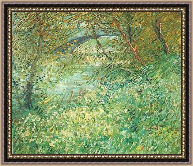 Framed Vincent van Gogh berges de la seine au printemps 1887 painting