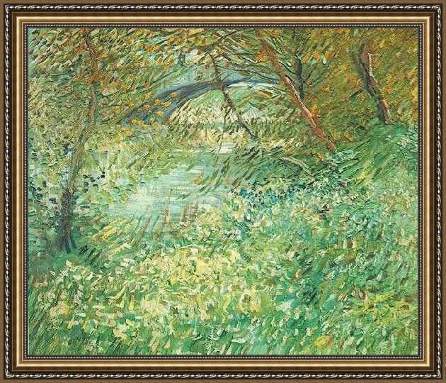 Framed Vincent van Gogh berges de la seine au printemps 1887 painting