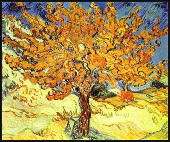 Framed Vincent van Gogh mulberry tree painting