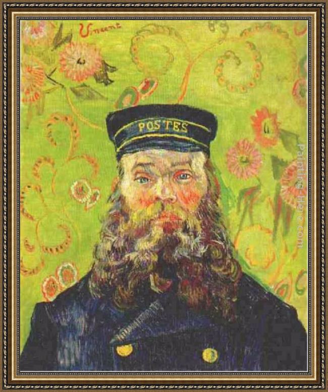 Framed Vincent van Gogh portrait of the postman joseph roulin painting