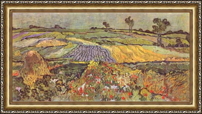 Framed Vincent van Gogh the lowlands at auvers-sur-oise painting