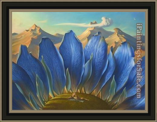 Framed Vladimir Kush across the mountains and into the trees painting