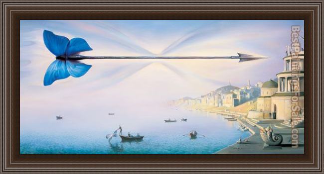 Framed Vladimir Kush arrow of time painting