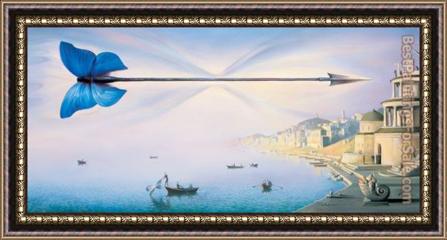 Framed Vladimir Kush arrow of time painting