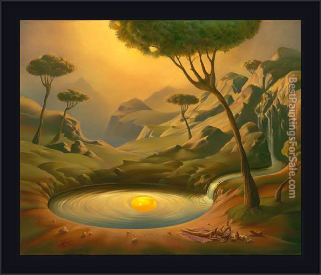 Framed Vladimir Kush breakfast on the lake painting