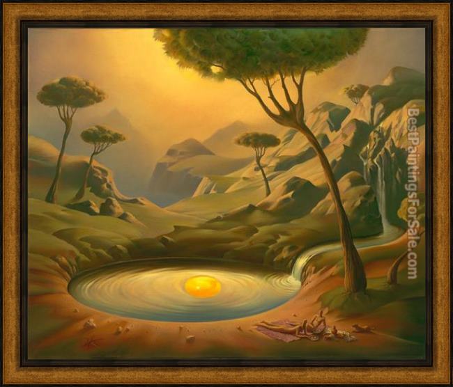 Framed Vladimir Kush breakfast on the lake painting