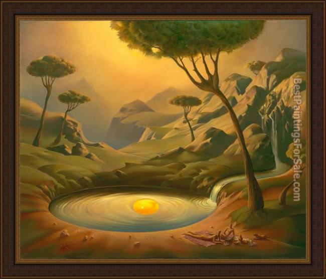 Framed Vladimir Kush breakfast on the lake painting