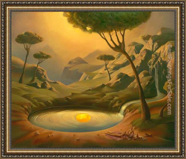 Framed Vladimir Kush breakfast on the lake painting