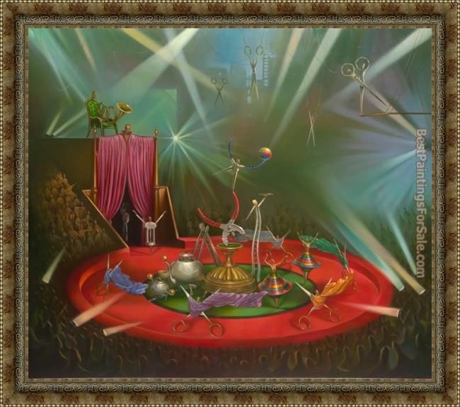 Framed Vladimir Kush cirque du metal painting