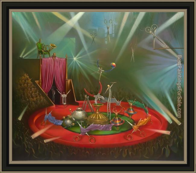 Framed Vladimir Kush cirque du metal painting