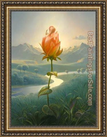 Framed Vladimir Kush morning blossom painting