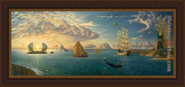 Framed Vladimir Kush mythology of the oceans and heavens painting