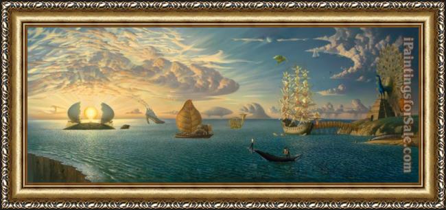 Framed Vladimir Kush mythology of the oceans and heavens painting