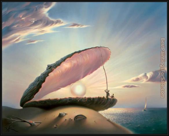 Framed Vladimir Kush pearl painting