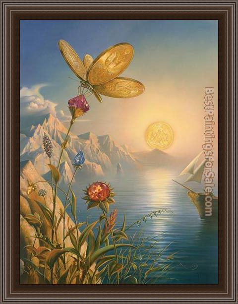 Framed Vladimir Kush treasure island painting