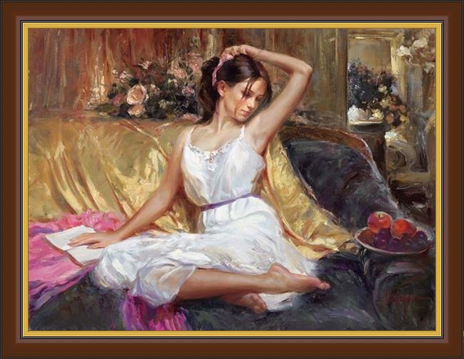 Framed Vladimir Volegov beauty painting