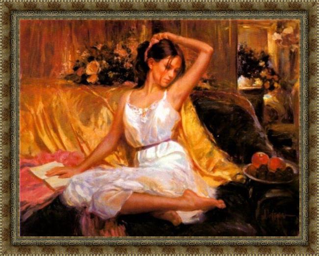 Framed Vladimir Volegov beauty warm painting