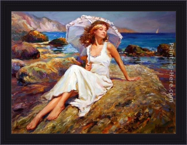 Framed Vladimir Volegov by the seaside painting