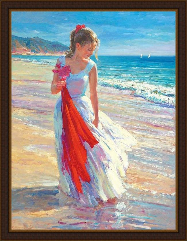 Framed Vladimir Volegov coastal breeze painting