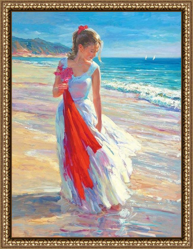 Framed Vladimir Volegov coastal breeze painting