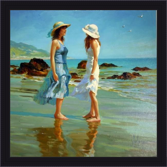 Framed Vladimir Volegov dames sur la plage painting