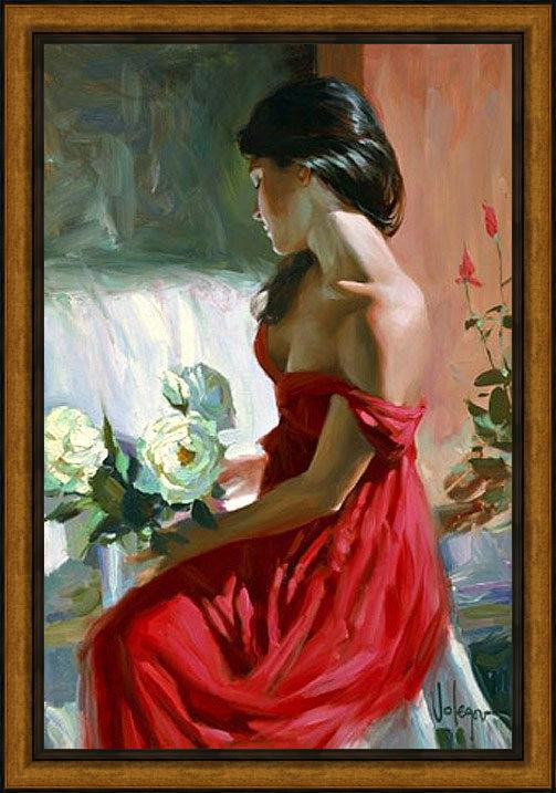 Framed Vladimir Volegov from a rose painting