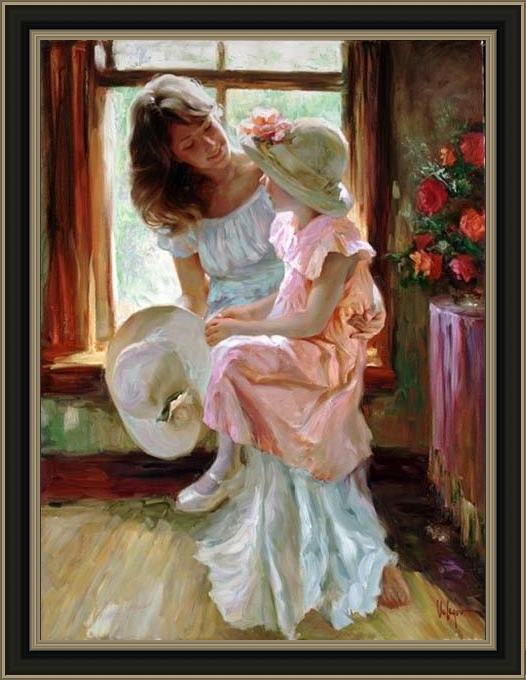 Framed Vladimir Volegov morning chat painting