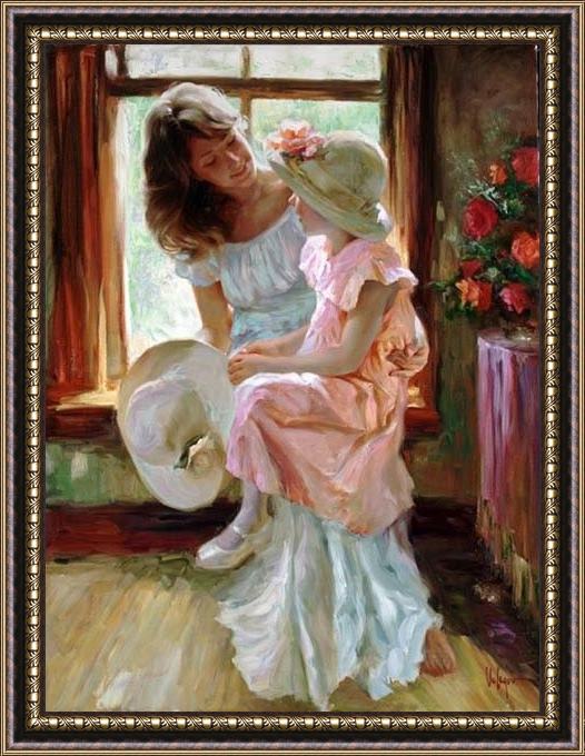 Framed Vladimir Volegov morning chat painting