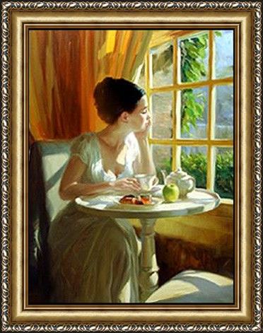 Framed Vladimir Volegov sunny breakfast painting