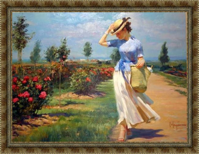 Framed Vladimir Volegov tuesdays stroll painting