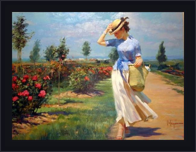 Framed Vladimir Volegov tuesdays stroll painting