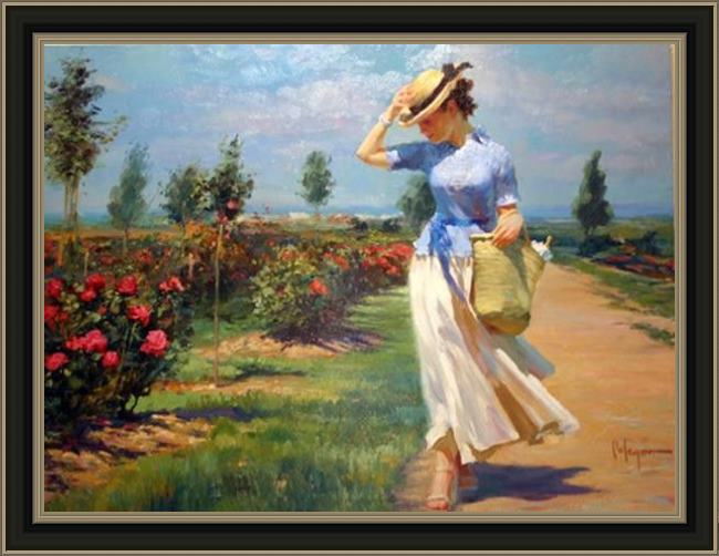 Framed Vladimir Volegov tuesdays stroll painting