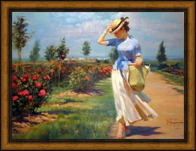 Framed Vladimir Volegov tuesdays stroll painting