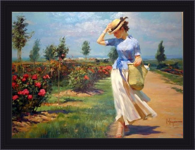 Framed Vladimir Volegov tuesdays stroll painting