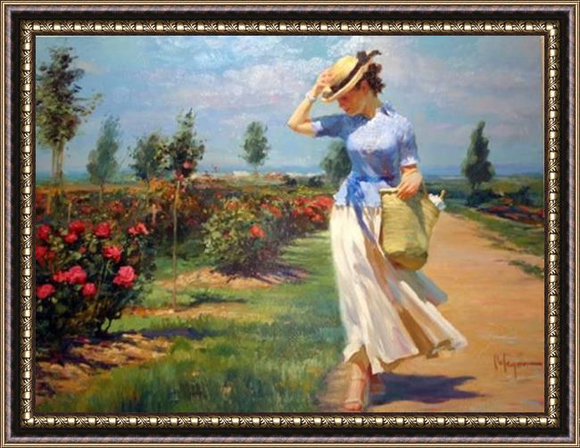 Framed Vladimir Volegov tuesdays stroll painting