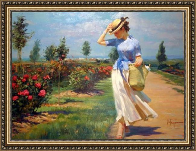 Framed Vladimir Volegov tuesdays stroll painting