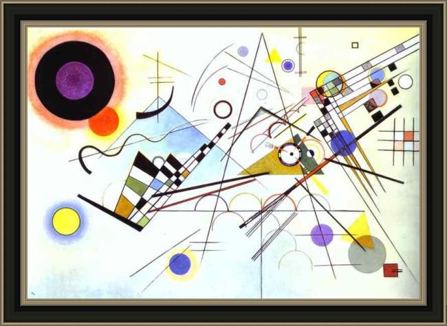 Framed Wassily Kandinsky composition viii painting