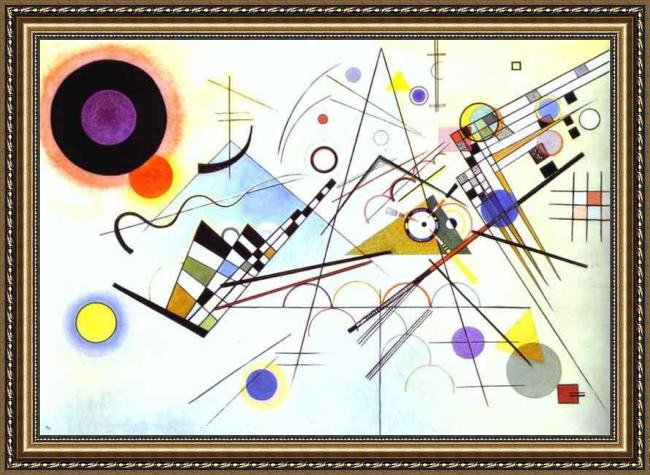 Framed Wassily Kandinsky composition viii painting