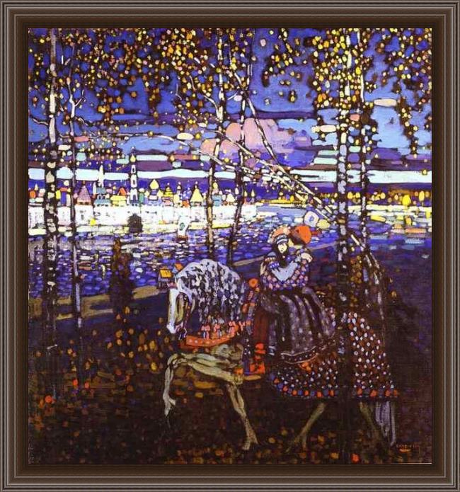Framed Wassily Kandinsky couple riding painting