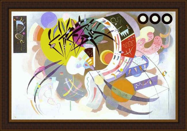 Framed Wassily Kandinsky dominant curve painting