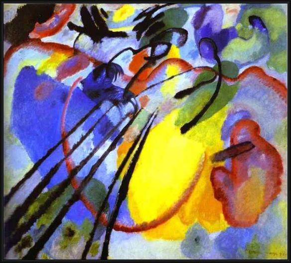 Framed Wassily Kandinsky improvisation painting
