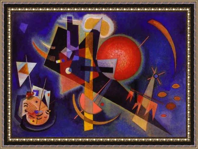 Framed Wassily Kandinsky in blue painting