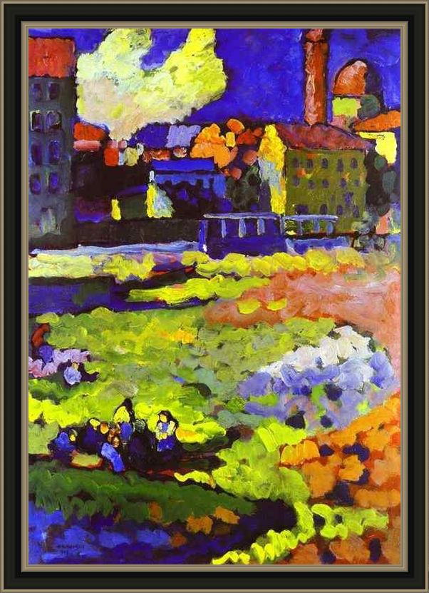 Framed Wassily Kandinsky munich schwabing with the church of st ursula painting