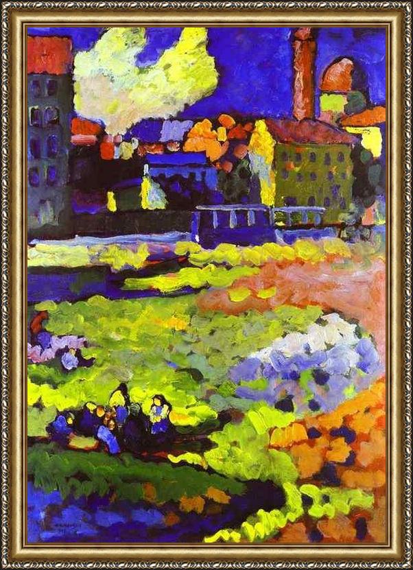 Framed Wassily Kandinsky munich schwabing with the church of st ursula painting