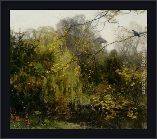 Framed Willem Bastiaan Tholen a view of a park painting