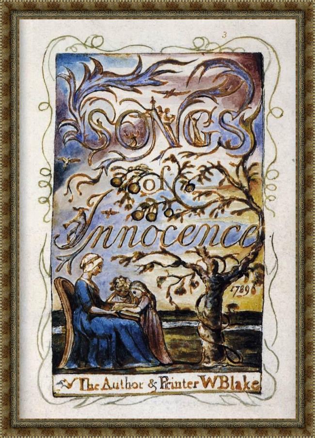 Framed William Blake songs of innocence painting